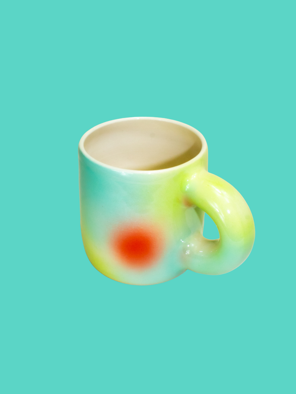 Chunky Handle Mug | Blue, Green & Red
