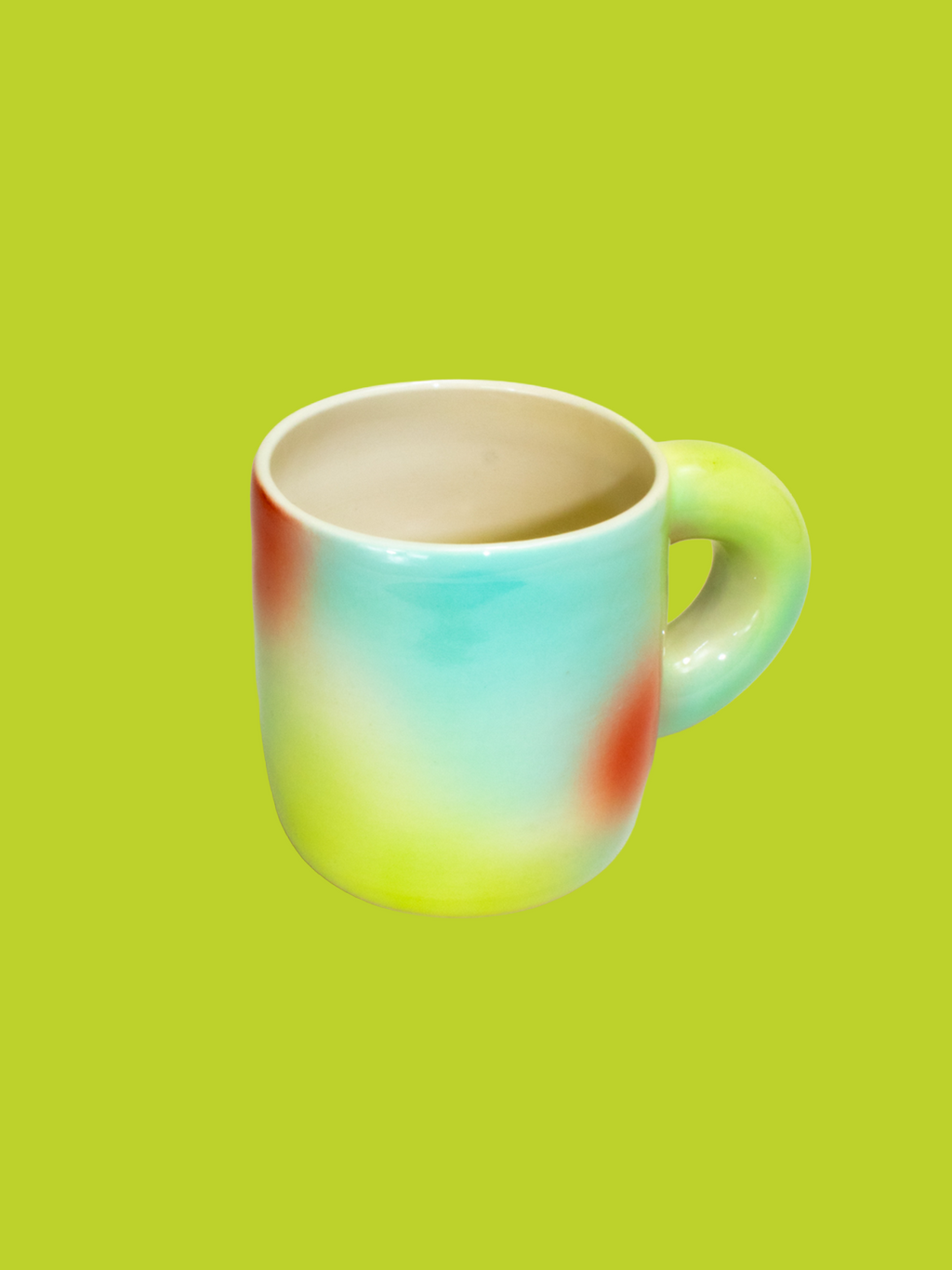 Chunky Handle Mug | Blue, Green & Red