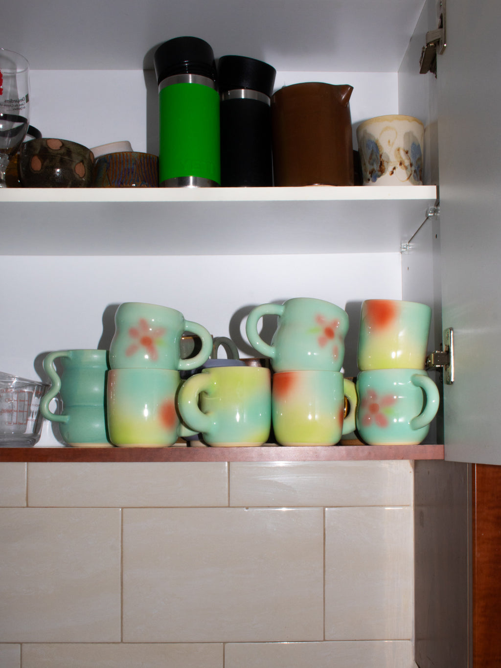 Chunky Handle Mug | Blue, Green & Red