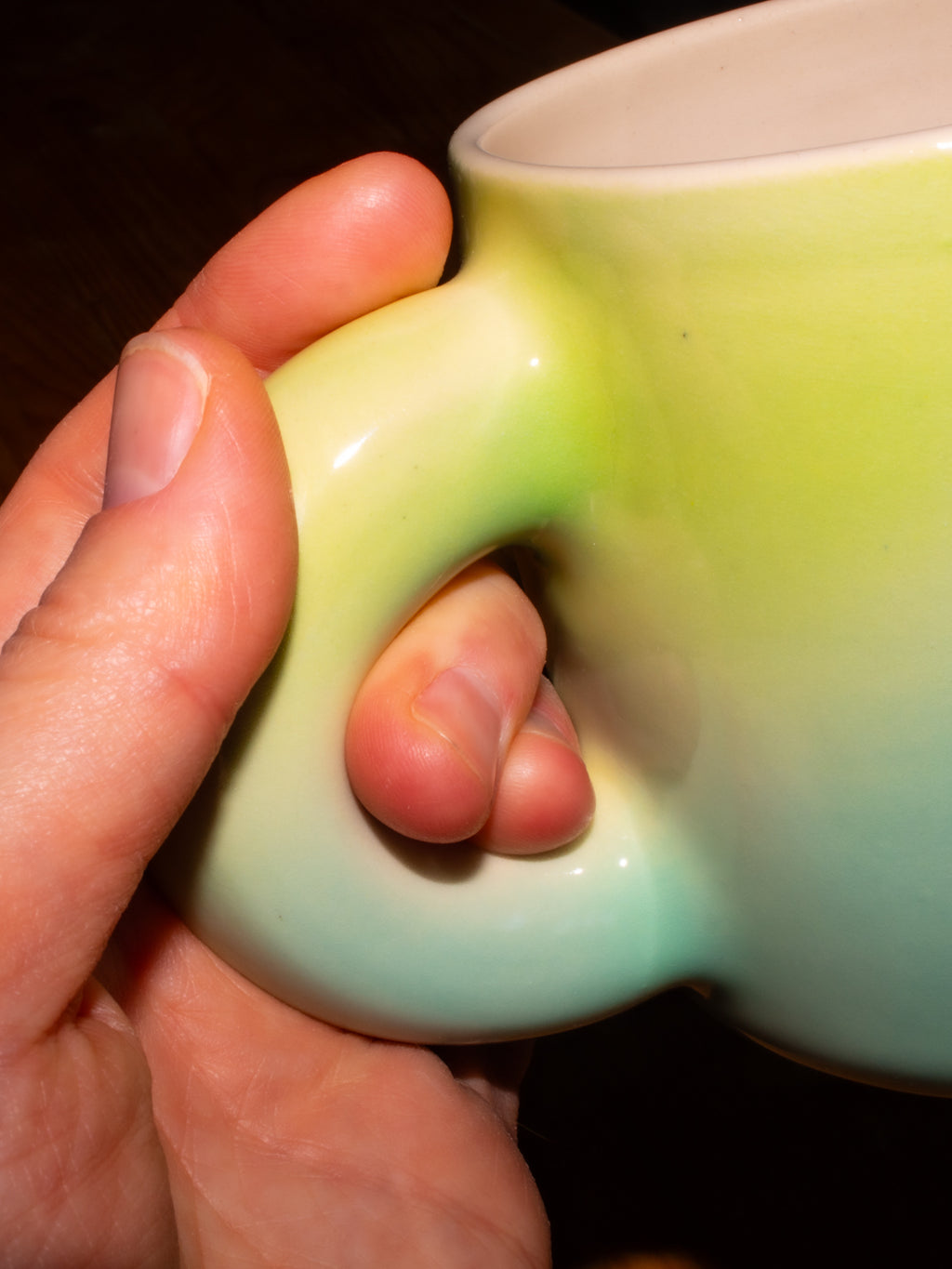 Chunky Handle Mug | Blue, Green & Red