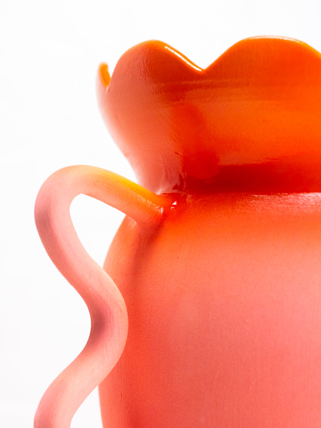 "Clementine Bubble Gum" Vase & Bubble Saucer