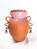 "Big Red" Vase with a set of Floral Earrings