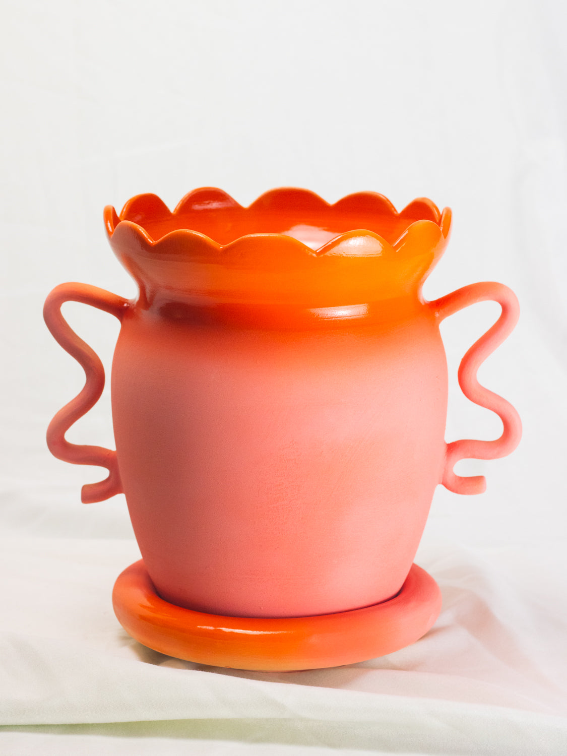 "Clementine Bubble Gum" Vase & Bubble Saucer